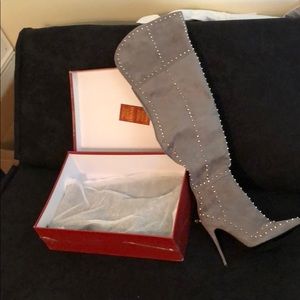 Original box never warn studded thigh high boots